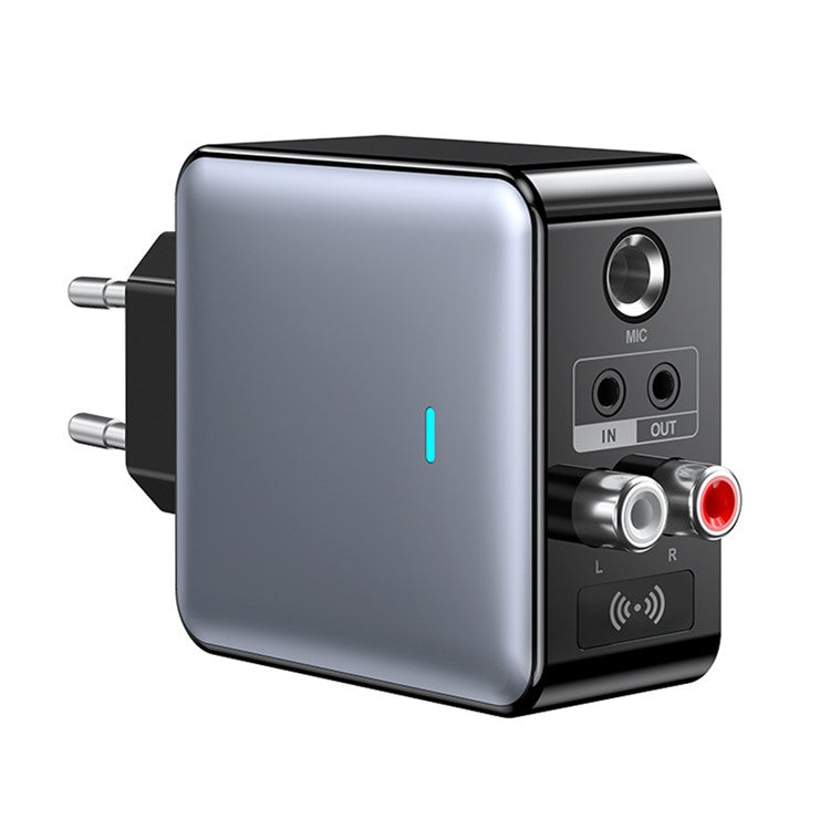 H6 Bluetooth 5.3 Transmitter Audio Bluetooth Receiver Adapter with Remote Control - EU Plug