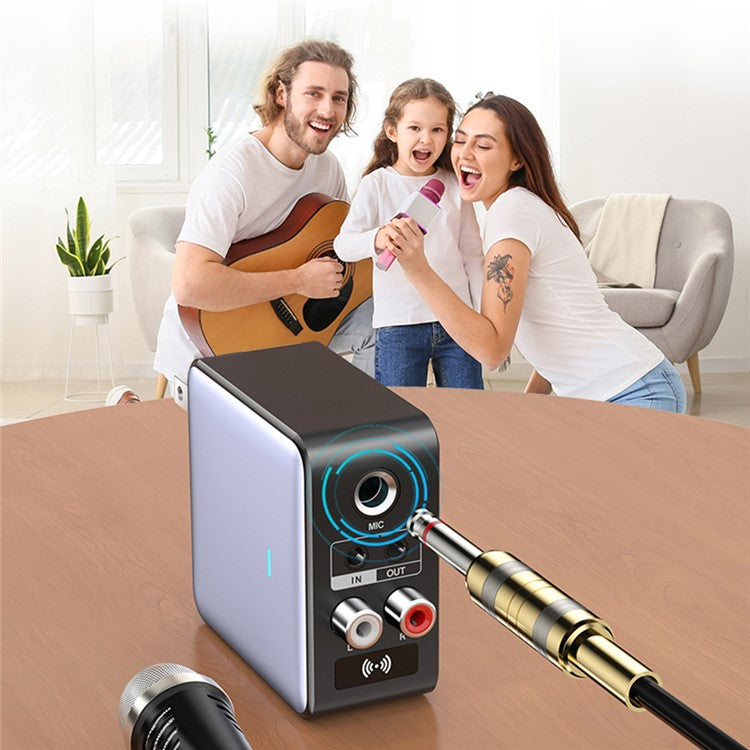 H6 Bluetooth 5.3 Transmitter Audio Bluetooth Receiver Adapter with Remote Control - EU Plug