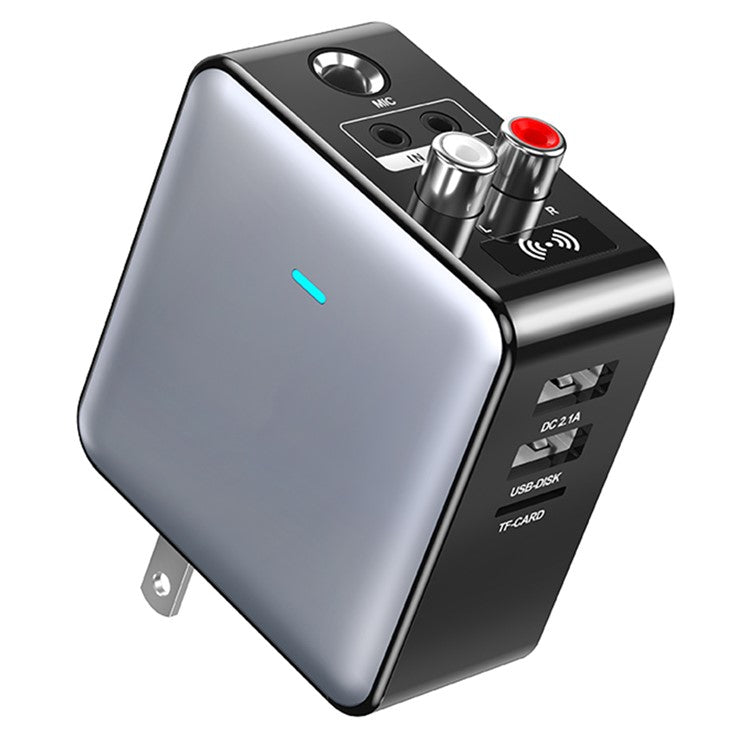 H6 Bluetooth 5.3 Transmitter Audio Bluetooth Receiver Adapter with Remote Control - US Plug