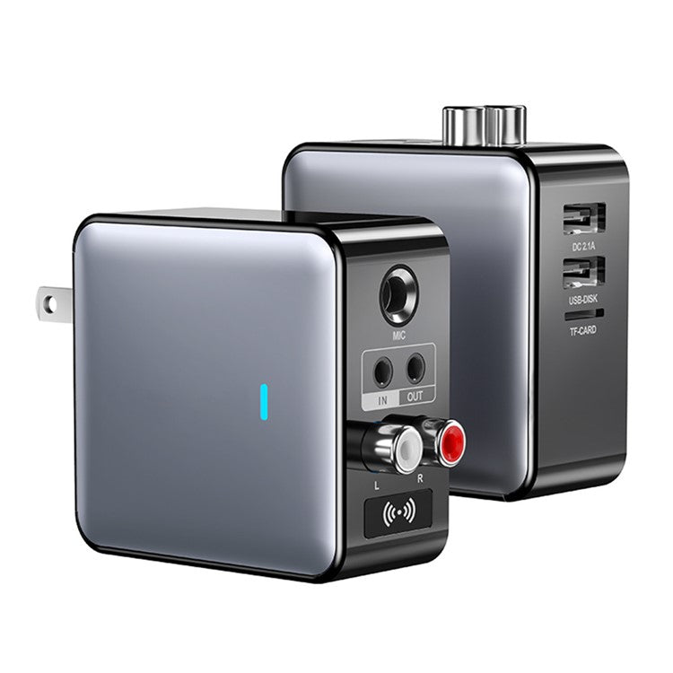 H6 Bluetooth 5.3 Transmitter Audio Bluetooth Receiver Adapter with Remote Control - US Plug