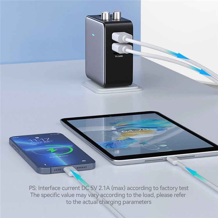 H6 Bluetooth 5.3 Transmitter Audio Bluetooth Receiver Adapter with Remote Control - US Plug