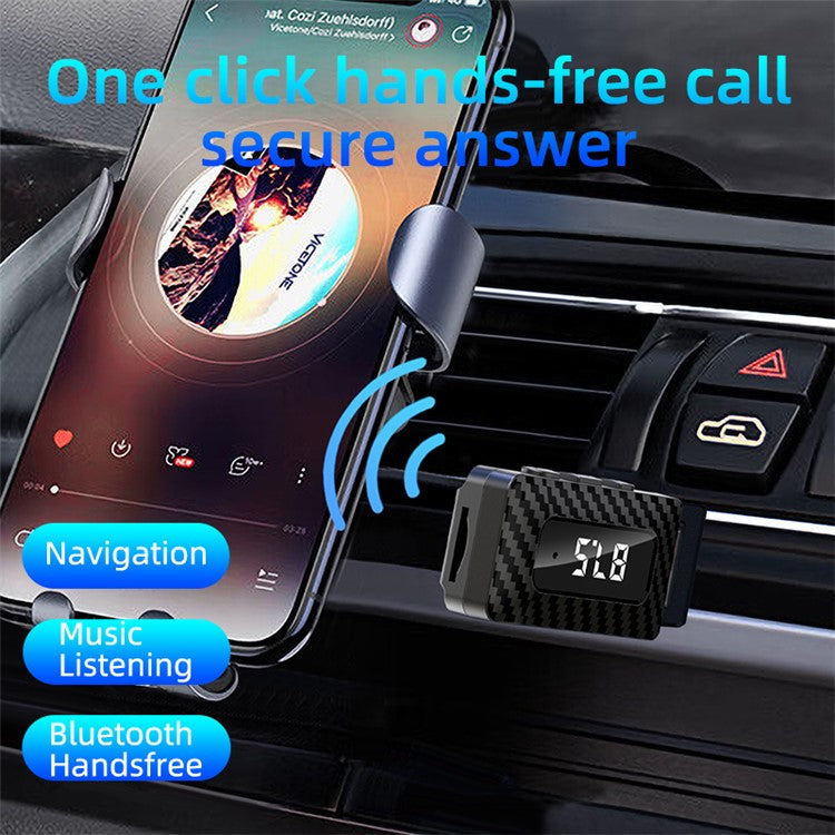 W3 Wireless USB Bluetooth 5.3 Music Receiver AUX Audio Adapter FM Transmitter