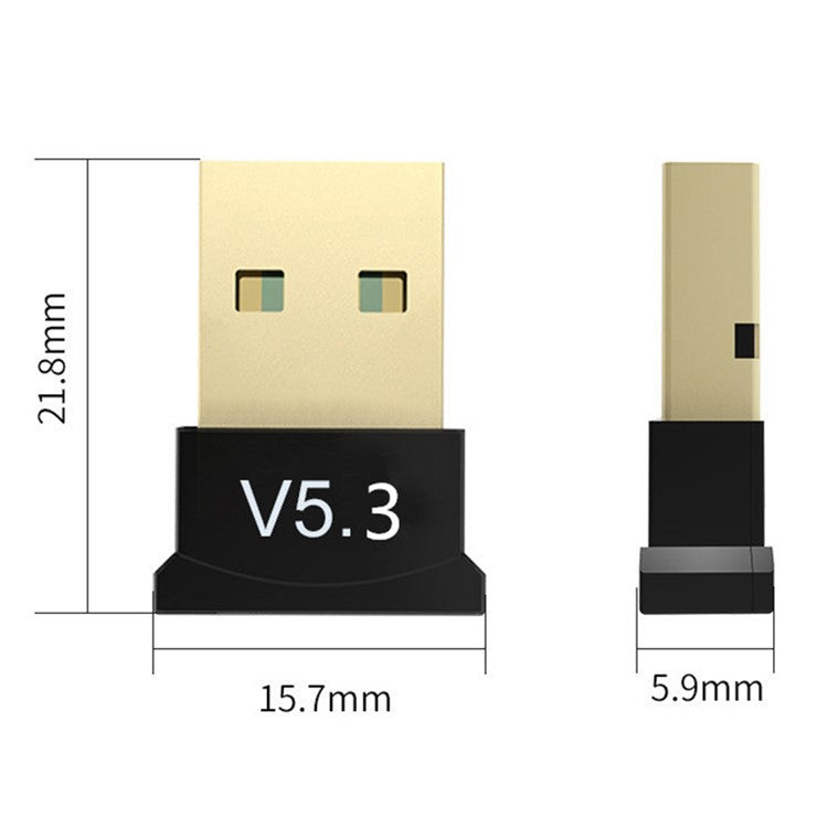 Computer USB Bluetooth 5.3 Adapter Receiver Dongle Transmitter for Laptop Headset
