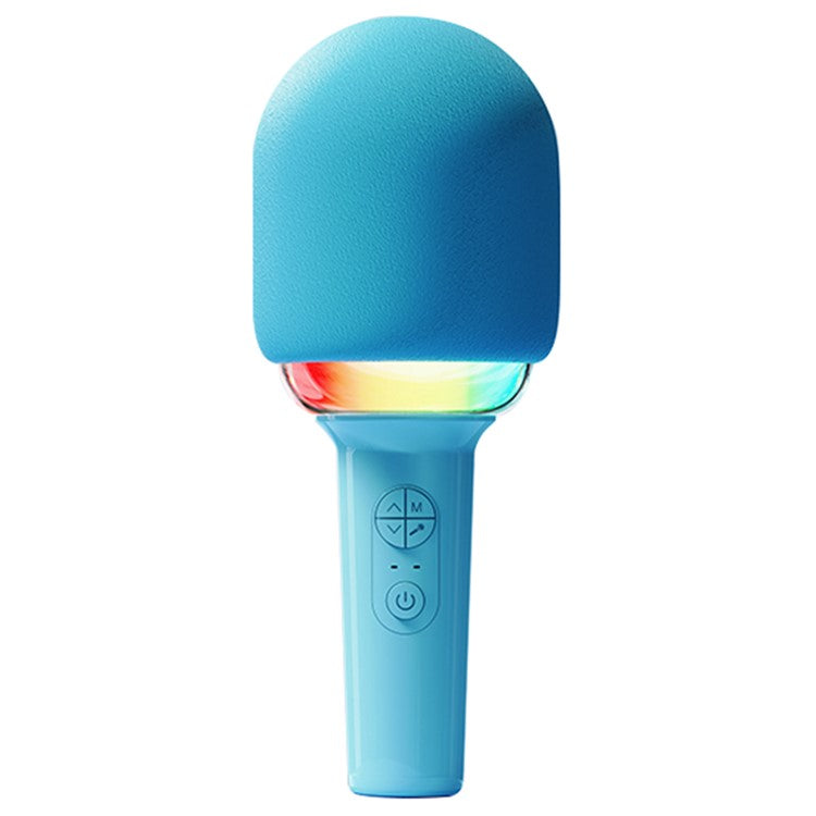L8 Colorful Light Microphone Speaker Children Wireless Home Singing Handheld Mic - Blue