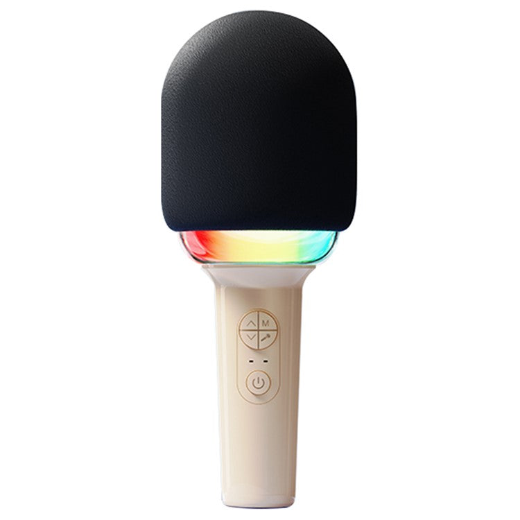L8 Colorful Light Microphone Speaker Children Wireless Home Singing Handheld Mic - Beige