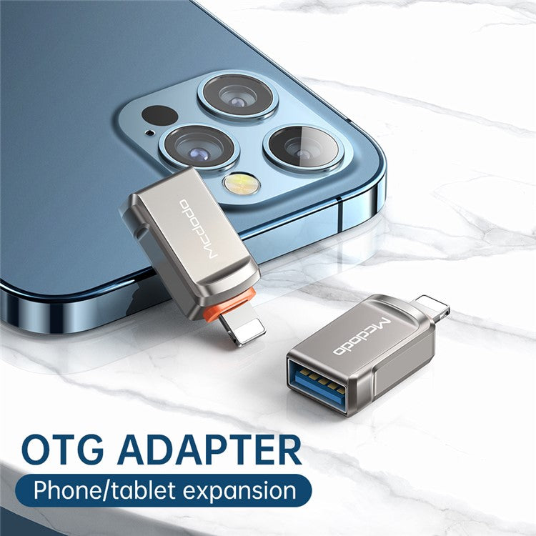 MCDODO OT-8600 USB-A 3.0 to Lightning Mini OTG Adapter - Gun Color