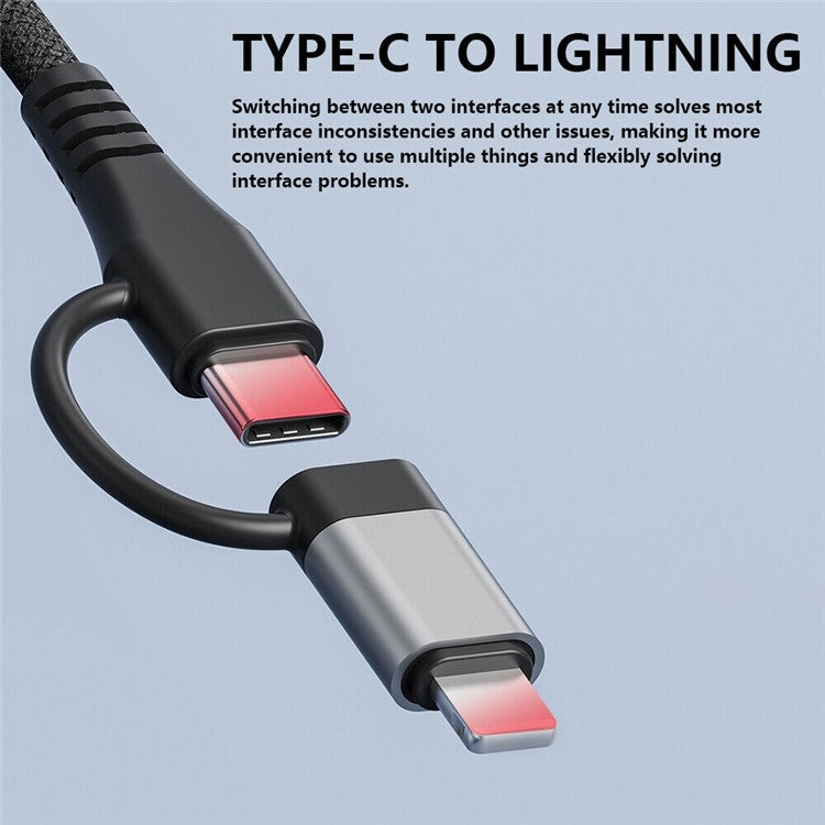 SVT02 For Iphone+Type-C Hub Adapter to 2 Type-C Ports+USB+2 Card Reader Slots - Black