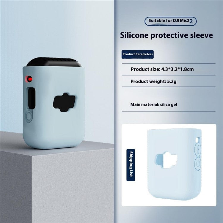 BRDRC For DJI Mic 2 Silicone Case Wireless Microphone Protective Cover - Blue