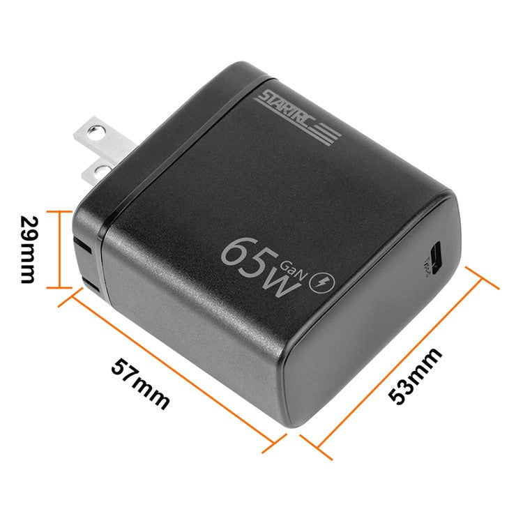 STARTRC 1129939 65W PD Fast Charger Adapter Portable Mini GaN III Wall Charge with Type-C Port, US Plug