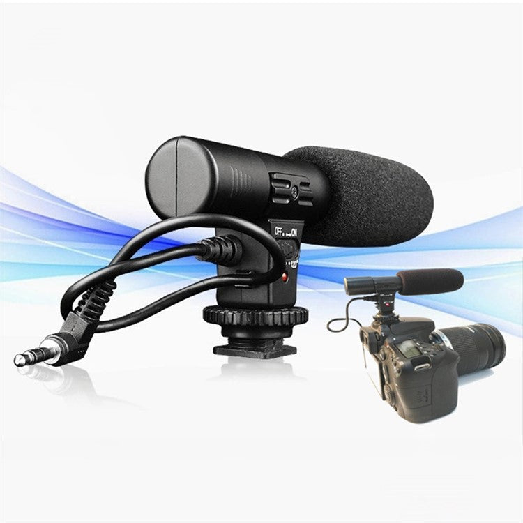 MIC-01 Mobile Phone Camera Microphone Professional Interview Capacitive Microphone for Live Streaming, Video Recording
