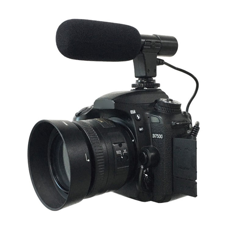 MIC-01 Mobile Phone Camera Microphone Professional Interview Capacitive Microphone for Live Streaming, Video Recording