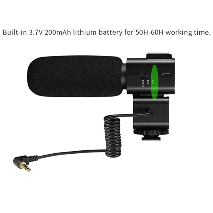 ORDRO CM520 3.5mm Plug Video Recording Shotgun Microphone Noise Reduction Mic for Camera
