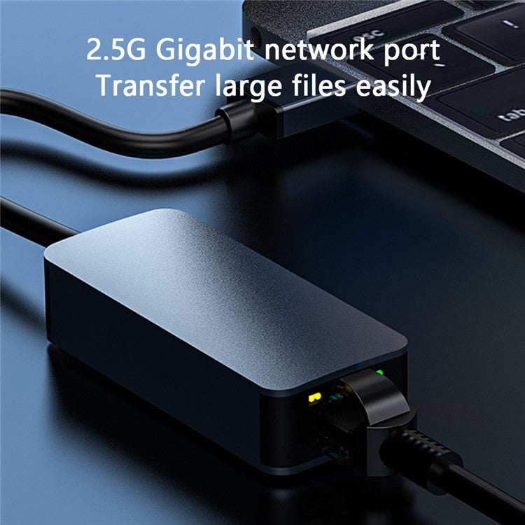 2500Mbps Ethernet LAN Adapter Type-C to RJ45 2.5G Aluminum Alloy Network Card