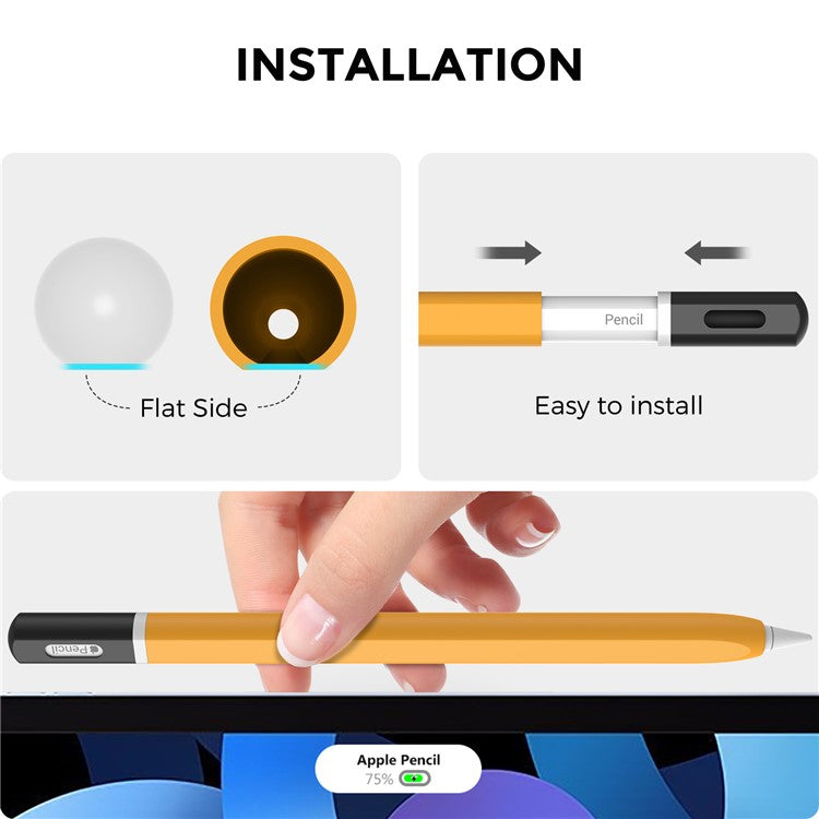 AHASTYLE PT-JY16 For Apple Pencil Pro / Pencil (2nd Generation) Silicone Sleeve Stylus Pen Non-Slip Cover - Yellow