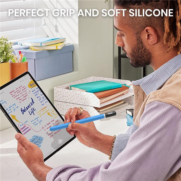 AHASTYLE PT-JY16 For Apple Pencil Pro / Pencil (2nd Generation) Silicone Sleeve Stylus Pen Non-Slip Cover - Midnight Blue