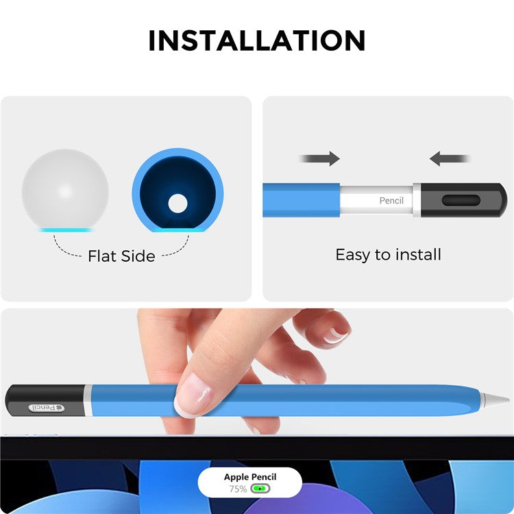 AHASTYLE PT-JY16 For Apple Pencil Pro / Pencil (2nd Generation) Silicone Sleeve Stylus Pen Non-Slip Cover - Midnight Blue