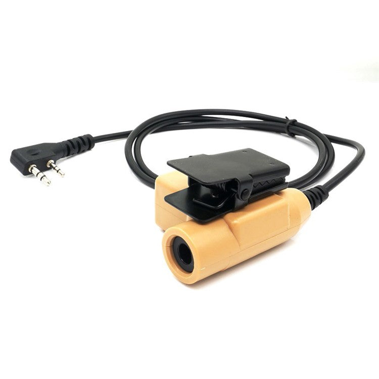 Ham Radio Walkie Talkie U94 PTT Headset Adapter for Baofeng Kenwood HYT TYT - Brown