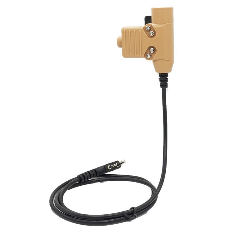 Ham Radio Walkie Talkie U94 PTT Headset Adapter for Baofeng Kenwood HYT TYT - Brown