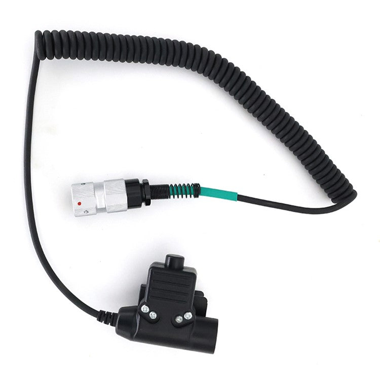 6 Pin Plug Walkie Talkie Headset Adapter U94 PTT Cable for Harris PRC-152 / PRC-148 Two Way Radio