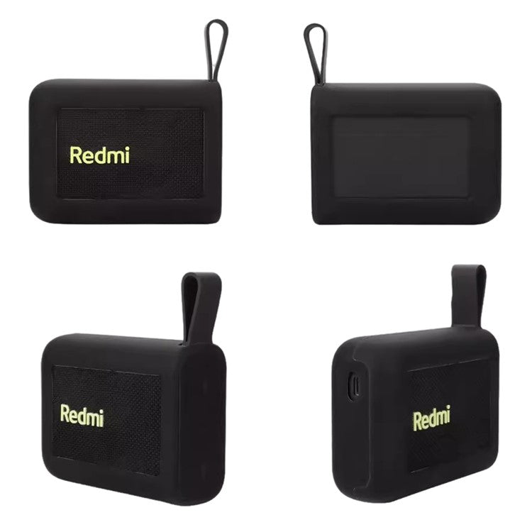 For Xiaomi Redmi Portable Bluetooth Speaker Silicone Protective Case Anti-Scratch Cover with Strap - Black