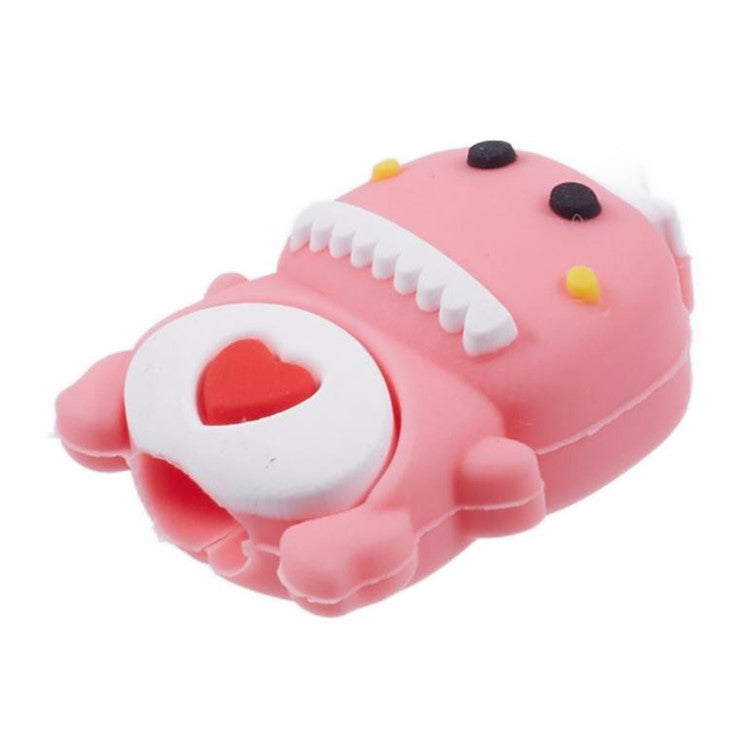 Cartoon Silicone Cable Protector Cord Saver USB Cable Buddies Holder for Smartphone - A