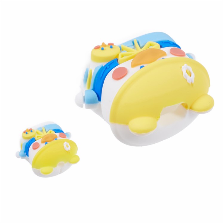 1 Set Cartoon Hat Duck Protective Case Silicone Adapter Charger Cable Protector Cover for iPhone 18W / 20W Charger - Yellow