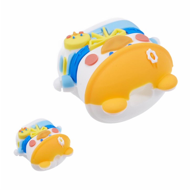 1 Set Cartoon Hat Duck Protective Case Silicone Adapter Charger Cable Protector Cover for iPhone 18W / 20W Charger - Orange