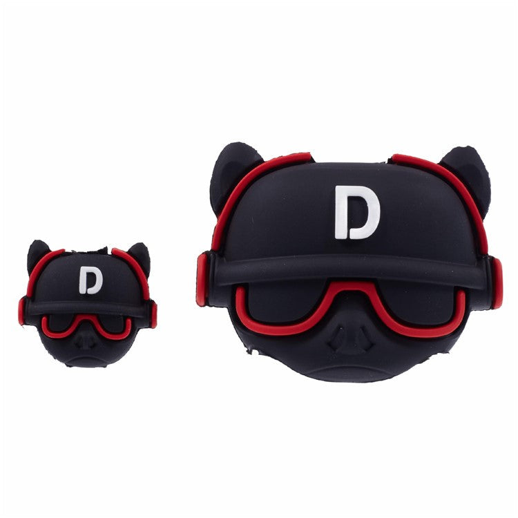 1 Set Cartoon Music Dog Protective Case Silicone Adapter Charger Cable Protector Cover for iPhone 18W / 20W Charger - Red