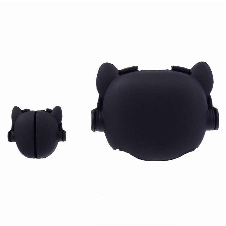 1 Set Cartoon Music Dog Protective Case Silicone Adapter Charger Cable Protector Cover for iPhone 18W / 20W Charger - Purple