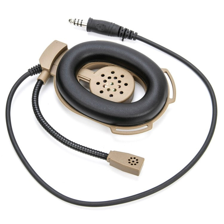 For Baofeng UV-9R HD01 Walkie Talkie Headset Two Way Radio 7.1mm Headphone with U94 PTT Adapter - Brown