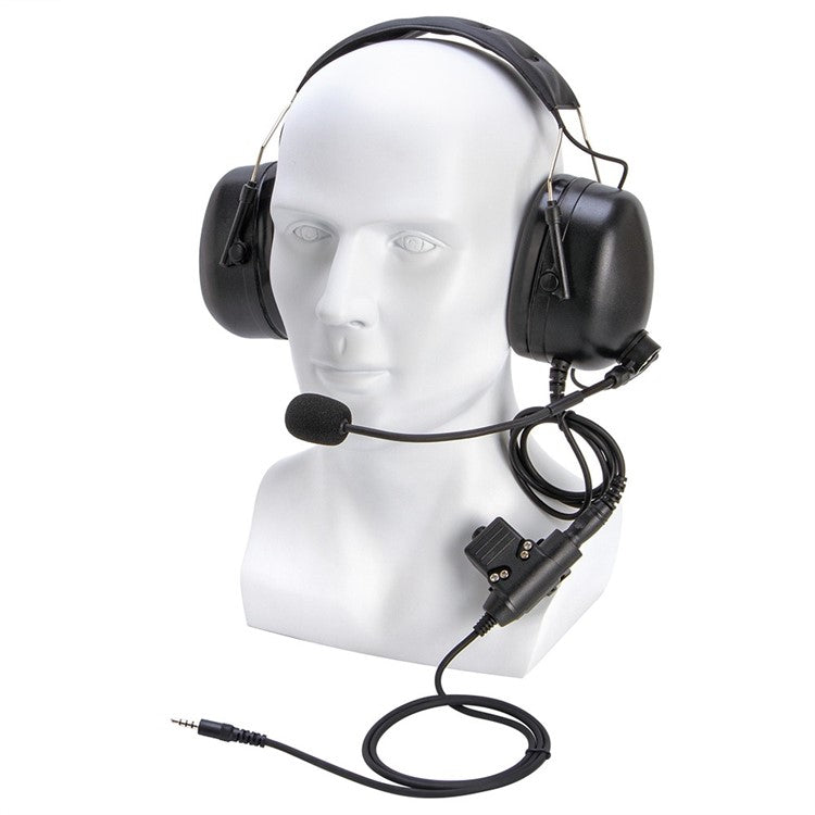 Universal Aviation Pilot Headphone Walkie Talkie Headset with U94 PTT Adapter for 3.5mm Cellphone