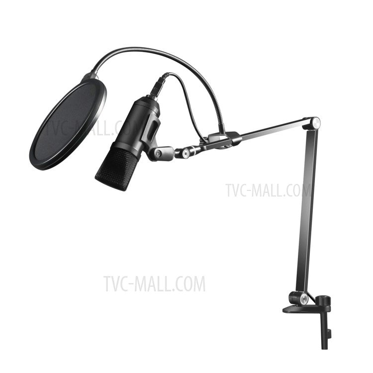 UPERGO AP-4M Adjustable Microphone Suspension Arm Stand with Mic Clip Pop Filter