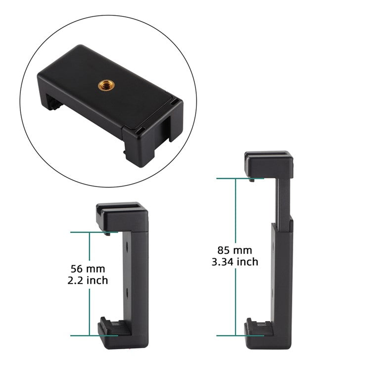 ADAI VK-01 Microphone with Handheld Tripod Phone Clamp Set for 3.5mm Audio Equipment - Black