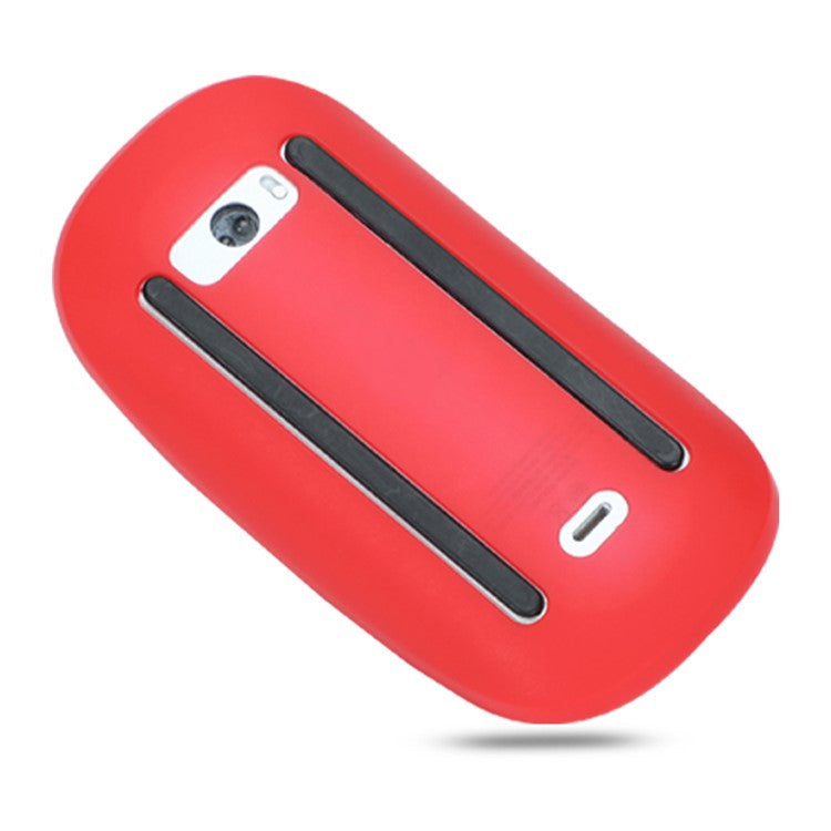 Wireless Mouse Anti-drop Soft Silicone Cover Protective Case for Apple Magic Mouse 1/2 - Red