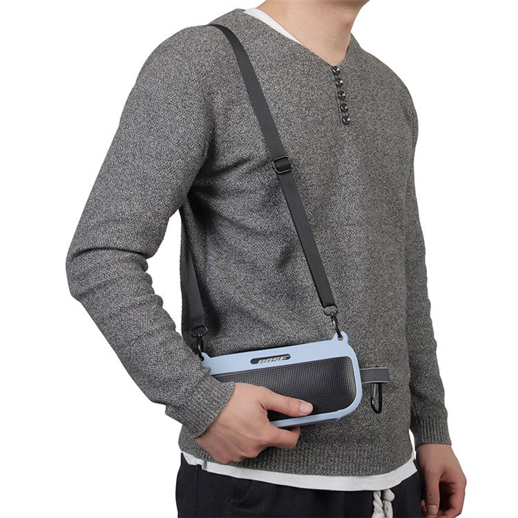 Bluetooth Speaker Protective Case for Bose SoundLink Flex Soft Silicone Case with Shoulder Strap - Baby Blue