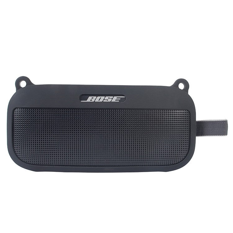 Bluetooth Speaker Protective Case for Bose SoundLink Flex Soft Silicone Case with Shoulder Strap - Black