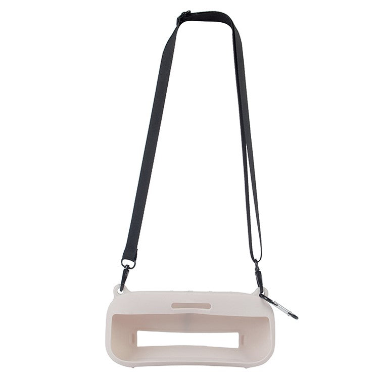 Bluetooth Speaker Protective Case for Bose SoundLink Flex Soft Silicone Case with Shoulder Strap - White