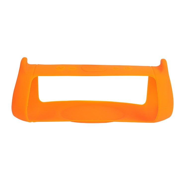 For JBL Charge 5 Silicone Carrying Case Bluetooth Speaker Anti-drop Protective Cover with Shoulder Strap and Carabiner - Orange