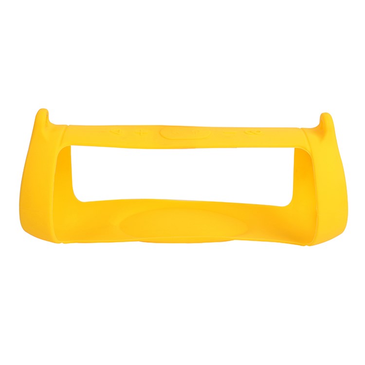For JBL Charge 5 Silicone Carrying Case Bluetooth Speaker Anti-drop Protective Cover with Shoulder Strap and Carabiner - Yellow