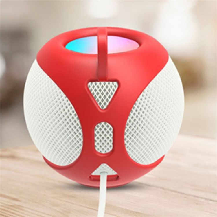 For Apple HomePod mini Silicone Protective Cover Bluetooth Speaker Portable Carrying Case - Black