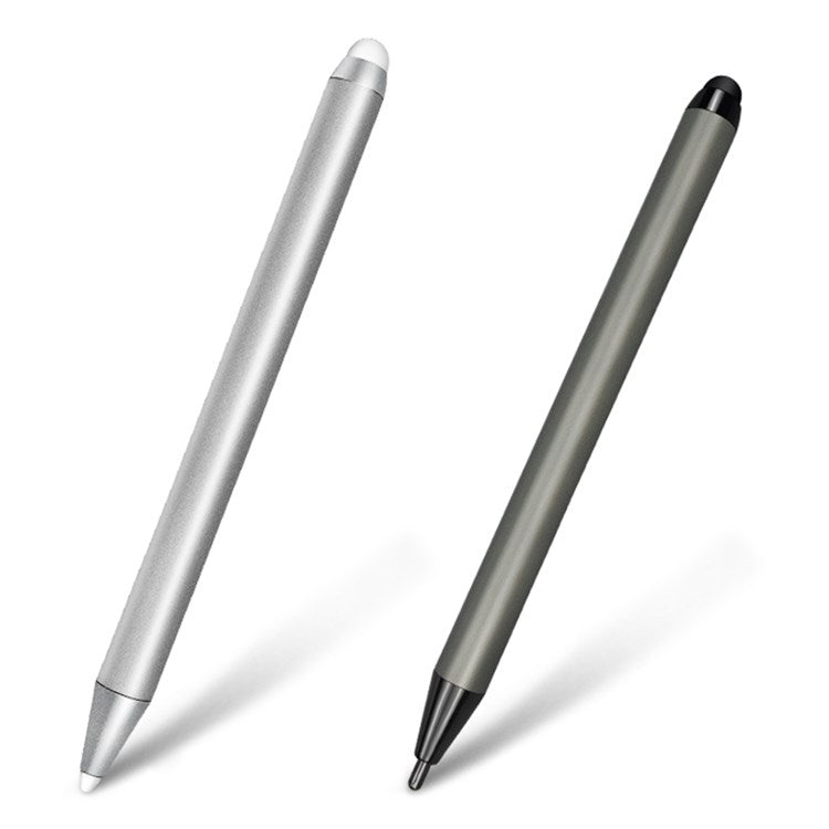 Handheld Infrared Whiteboard Stylus Double-Ended Integrated Pen Stylus with Thick and Thin Nib for Business Meeting Class Teaching - Silver