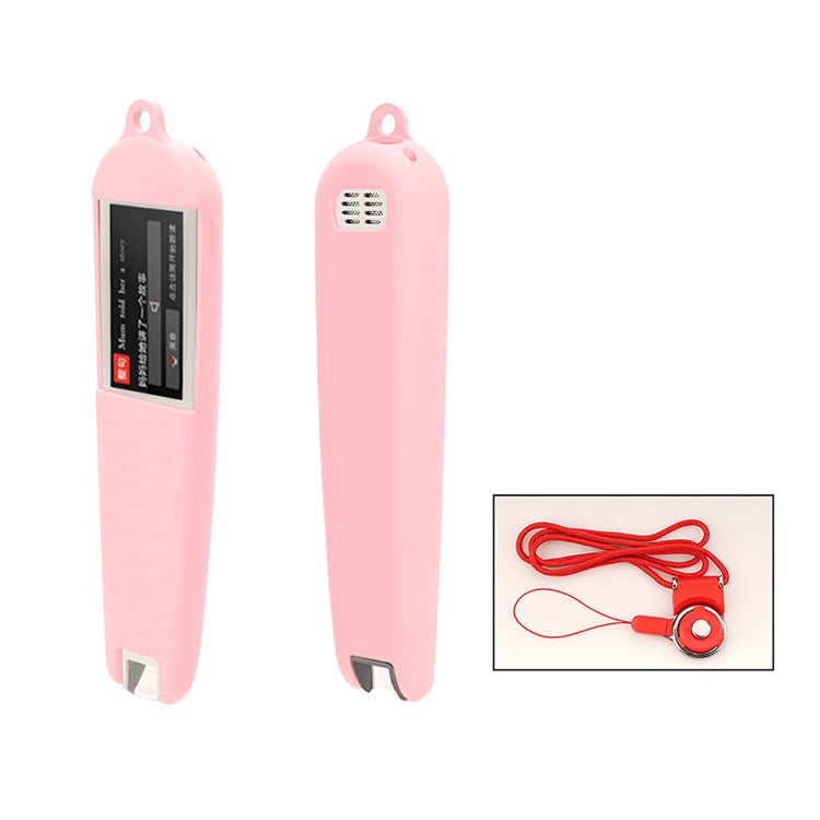 Silicone Case Sleeve for Newmine N3 Dictionary Pen, Full Protection Cover with Hanging Strap - Pink