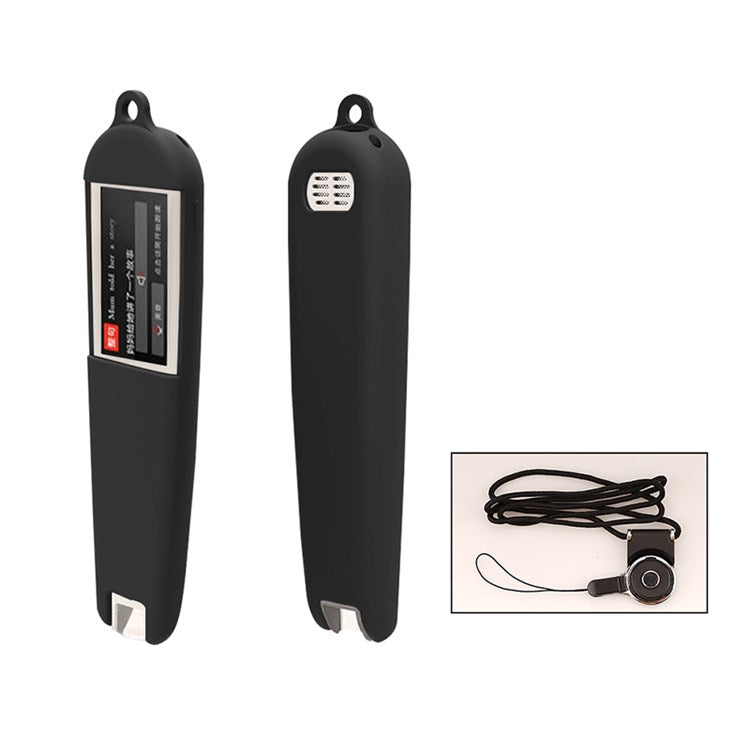 Silicone Case Sleeve for Newmine N3 Dictionary Pen, Full Protection Cover with Hanging Strap - Black