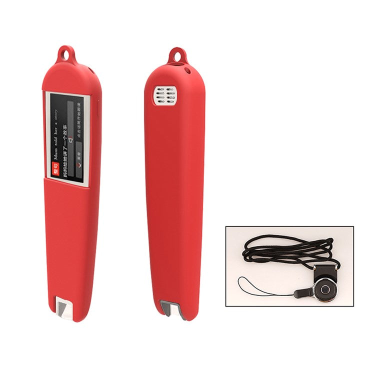 Silicone Case Sleeve for Newmine N3 Dictionary Pen, Full Protection Cover with Hanging Strap - Red