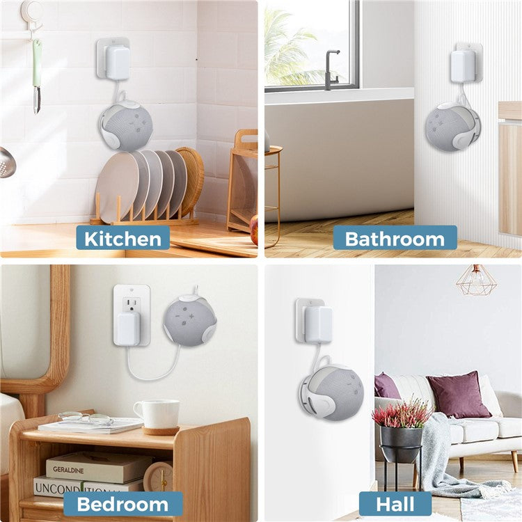 AHASTYLE PT183 for Amazon Alexa Echo Dot 4 Wall Mount Holder Stand Space Saving Bracket Smart Speaker Accessory - Black