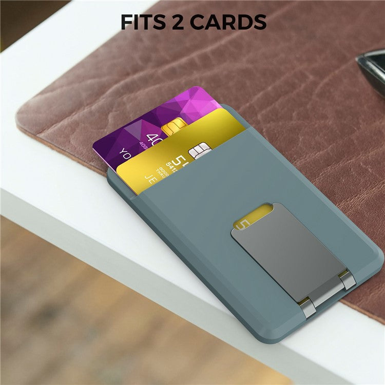 AHASTYLE PT133-H Magnetic Card Holder for iPhone 14 / 13 / 12 Series, Card Pocket Phone Stand Bracket - Green