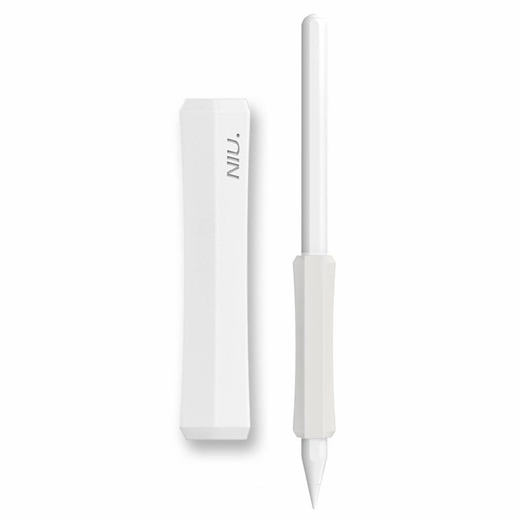 AHASTYLE PT-LC03 For Apple Pencil (1st Generation) / (2nd Generation) Pen Grip Non-Slip Protective Sleeve Silicone Stylus Pen Grip Cover - White