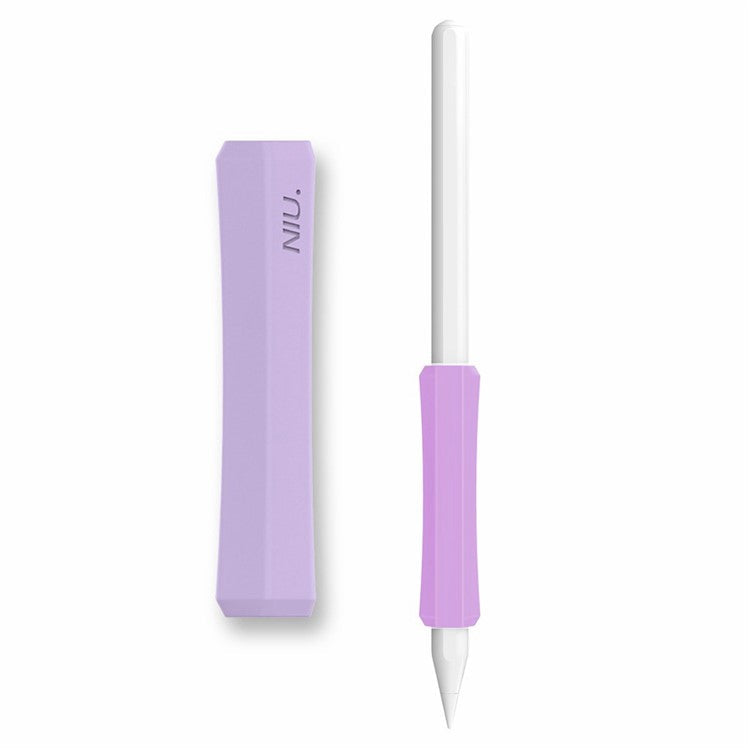 AHASTYLE PT-LC03 For Apple Pencil (1st Generation) / (2nd Generation) Pen Grip Non-Slip Protective Sleeve Silicone Stylus Pen Grip Cover - Purple