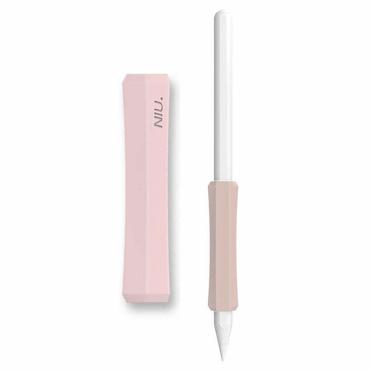 AHASTYLE PT-LC03 For Apple Pencil (1st Generation) / (2nd Generation) Pen Grip Non-Slip Protective Sleeve Silicone Stylus Pen Grip Cover - Pink