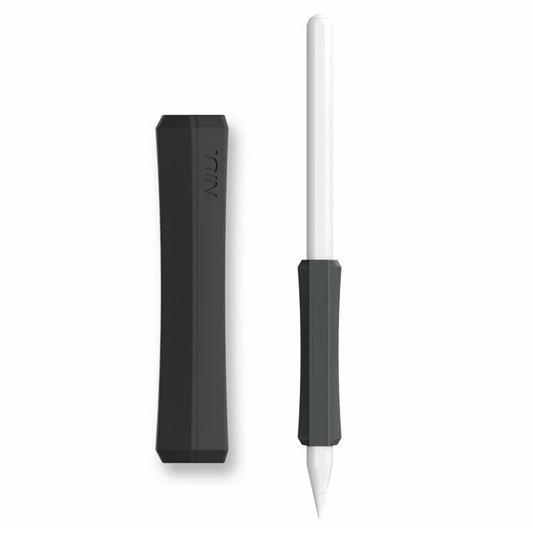 AHASTYLE PT-LC03 For Apple Pencil (1st Generation) / (2nd Generation) Pen Grip Non-Slip Protective Sleeve Silicone Stylus Pen Grip Cover - Black